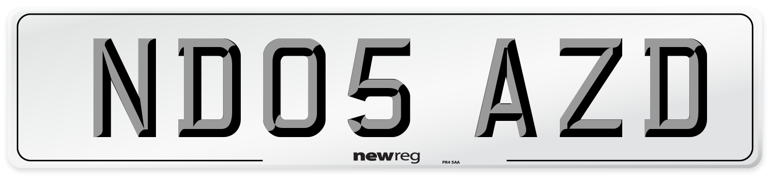 ND05 AZD Number Plate from New Reg